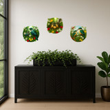 Set of 3 peel and stick NZ bird circular wall stickers