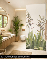 17 - Colour flax silhouettes shower glass privacy film