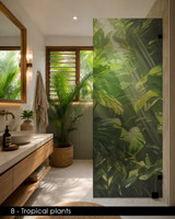 8 - Tropical plants shower glass privacy film