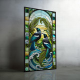 Where the Tui Gather glass wall art