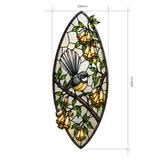 'Golden Song' Fantail stained glass decal for glass