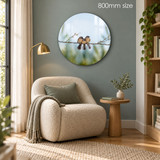Round fantail glass wall art 3 Little Whispers