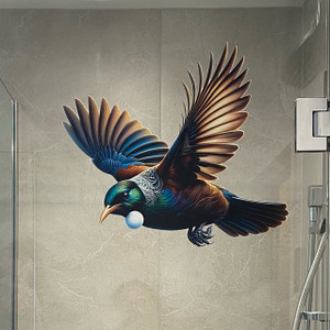 Tui decal, glass tui sticker, glass decal, nz bird shower sticker, shower decal, bird decal
