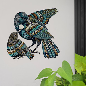 'Eternal Nurture' Tui mother and baby peel & stick wall vinyl sticker