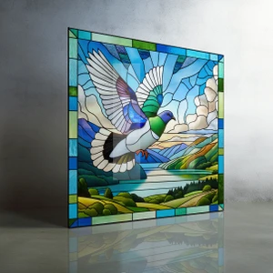 Kereru Kingdom glass wall art