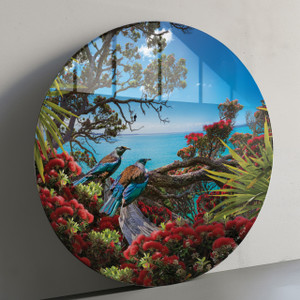 Tui Vista circular glass art by Lucy G