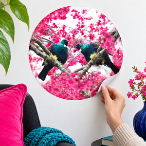 Spring serenade tui in blossoms sticker dot