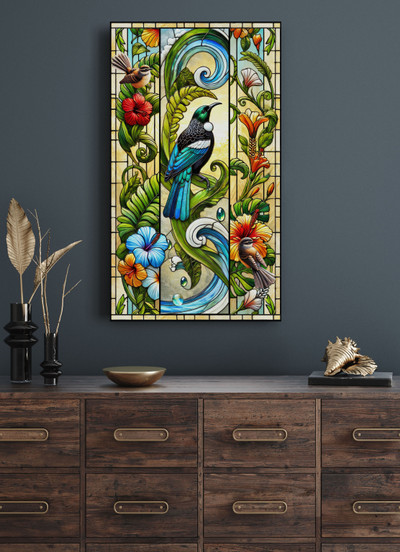 Aotearoa's Garden glass wall art