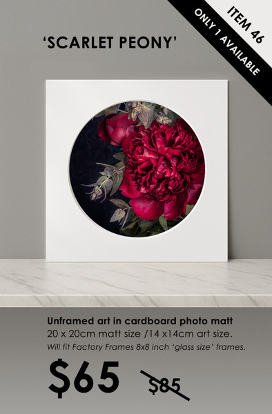 ITEM 46- SIGNED / UNFRAMED 'SCARLET PEONY'