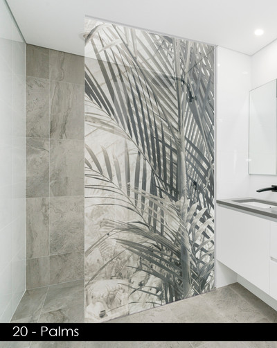20 - Palm shower glass privacy film