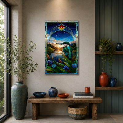 Sacred Waters glass wall art