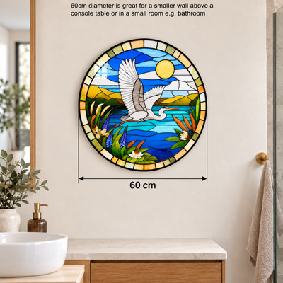 NEW - SPECIAL  *10 AVAILABLE* 'Kotuku Crossing' - circular 60cm diameter
