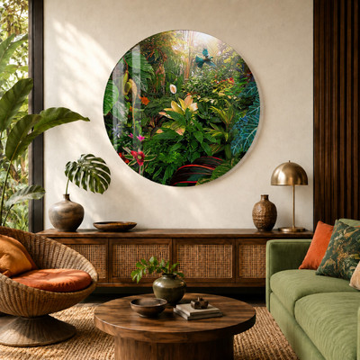 Earthly Delights round glass art