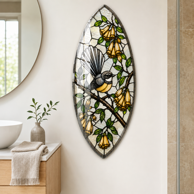 Golden Song glass wall art