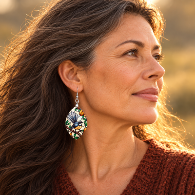 Fantail 'Golden Song' earrings