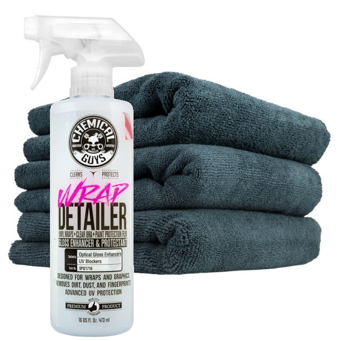 Chemical Guys Vinyl Wrap Detail Spray and Microfiber Towels Package