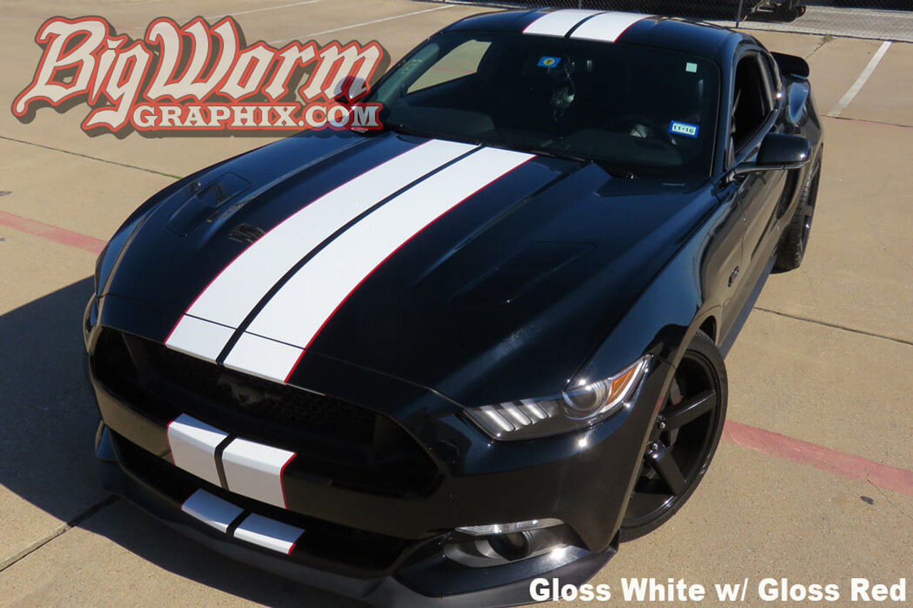 black mustang with white stripes