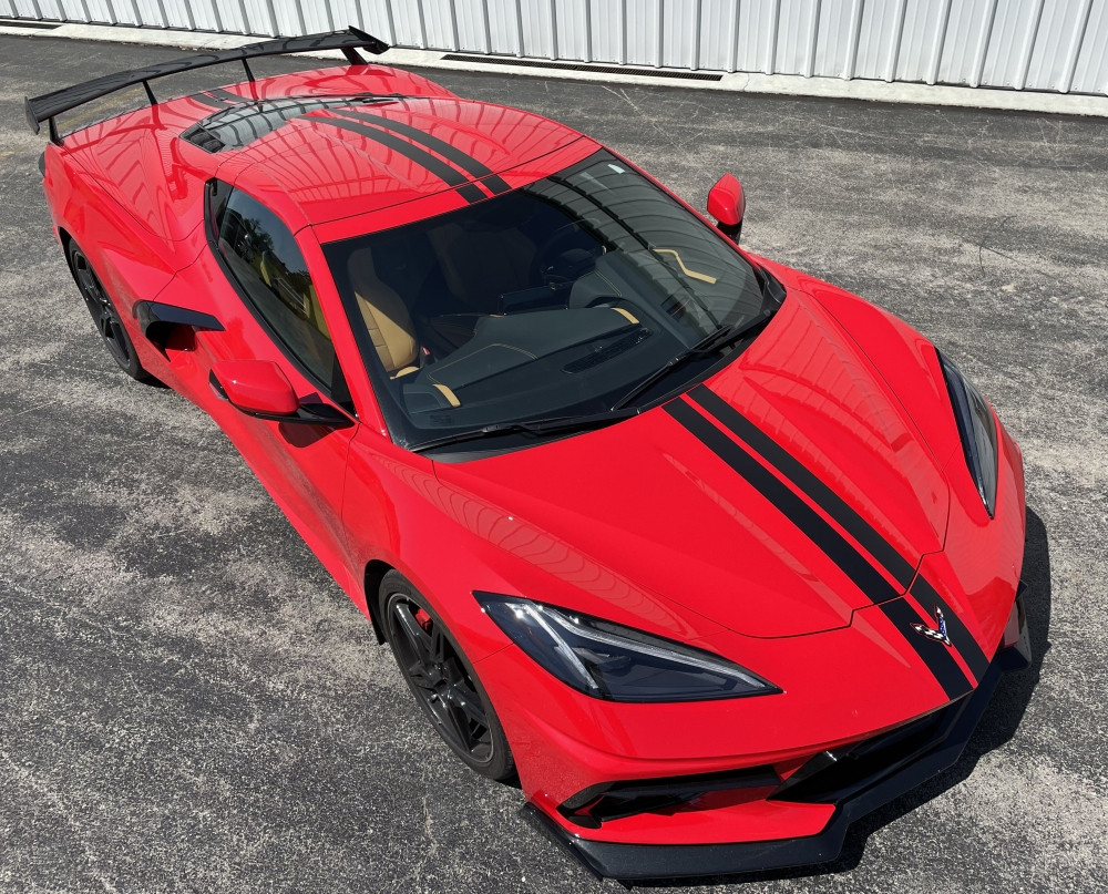2020-2025 C8 Corvette Full Length Dual Thin Racing Stripes - Big