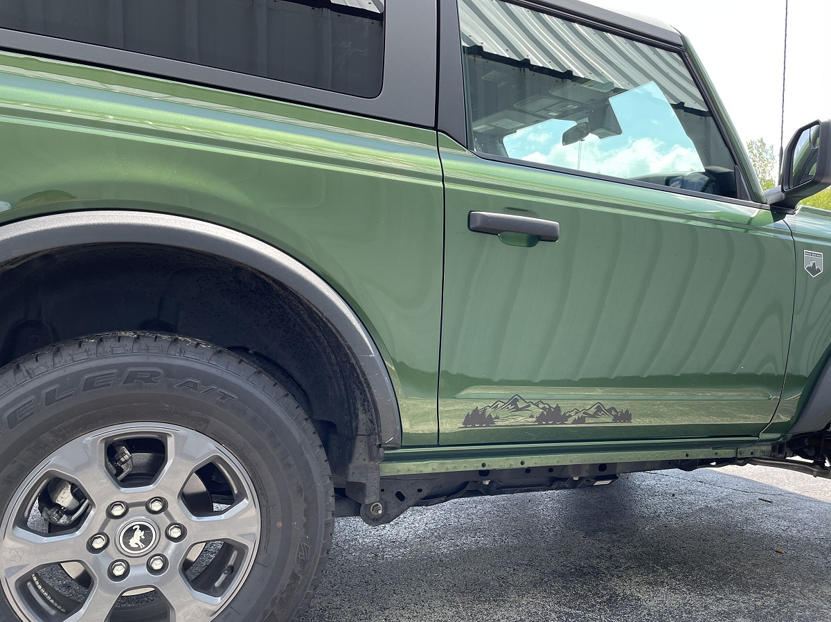 2021-2022 Ford Bronco Rocker Door Vinyl Stripes Package - Mountain