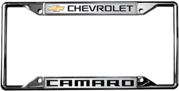 Chrome Steel License Plate Frame for Camaro w/Camaro Lettering