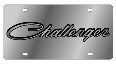 Stainless Steel License Plate for Dodge Challenger w/Logo - Big