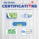 Certification logos for Ames Premium Roof Armor®