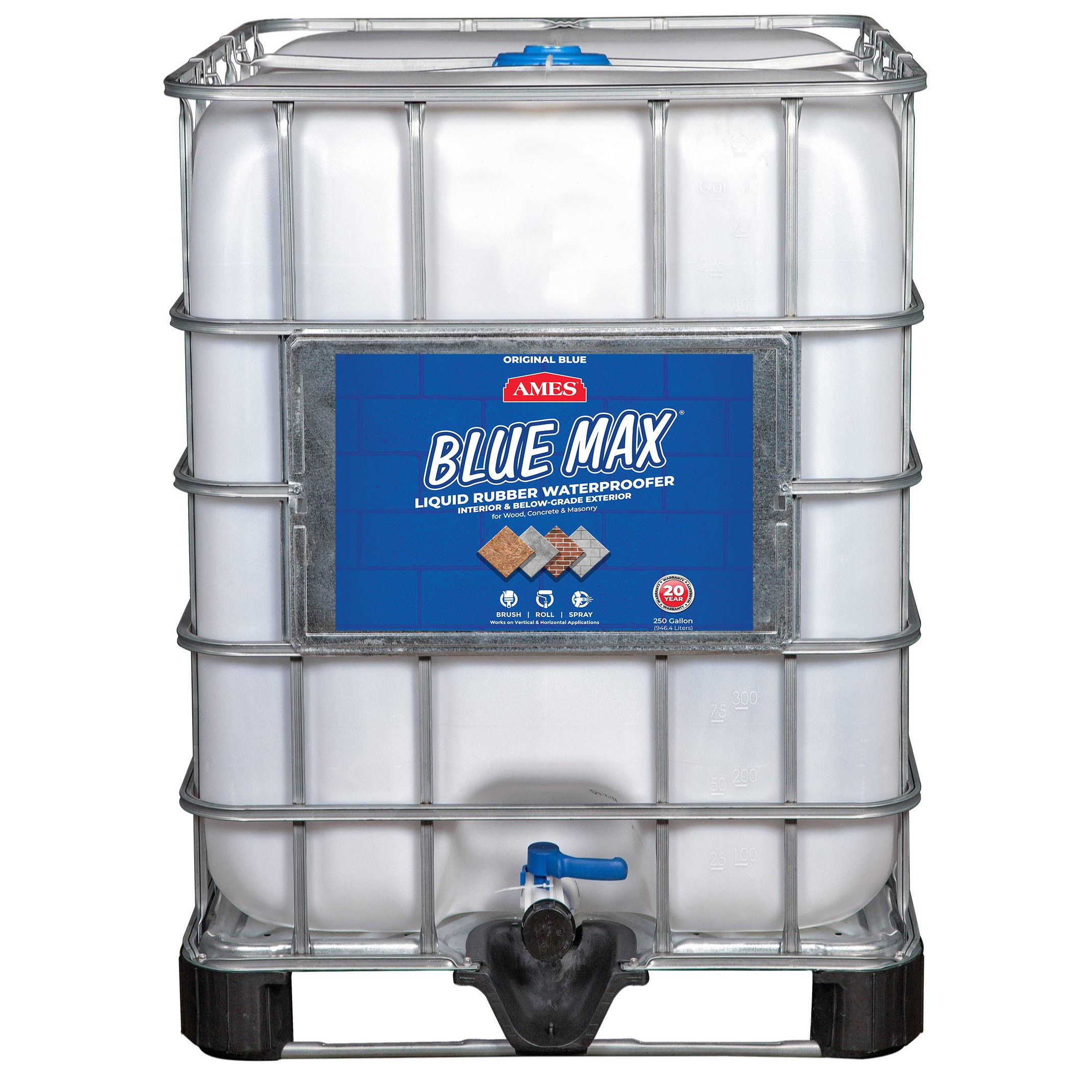  Ames Research Laboratories AMES BMX1WRG 1 galón Blue Max,  impermeable blanco, uso regular en interiores y selladores de hormigón  exterior por debajo de la calidad, pintura de casa y más. Caucho 