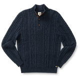Duck Head Haines 1/4 Zip Cable Knit Sweater men’s sweater front view | color: Navy|C. Field & Roe - Dublin, Ohio