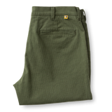 Duck Head Wool Herringbone Gold School Chino detail view showing texture and construction| C. Field & Roe - Dublin, Ohio