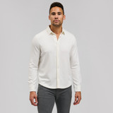 Rye 51 The Axel - Sand Washed Button Down men’s shirt front view | color: White | C. Field & Roe - Dublin, Ohio