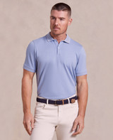 Rye 51 The Holden - Sand Washed Double Knit Short Sleeve Polo men’s polo front view |  color: Blue Dusk | C. Field & Roe - Dublin, Ohio