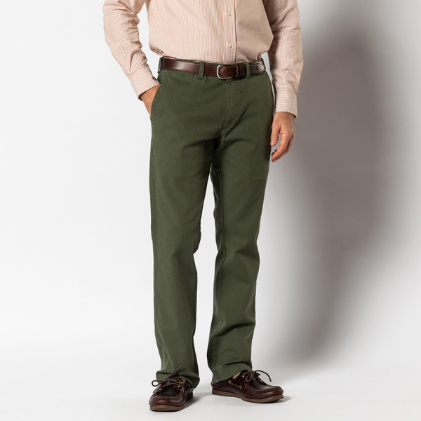 Duck Head Wool Herringbone Gold School Chino men’s pants front view| C. Field & Roe - Dublin, Ohio