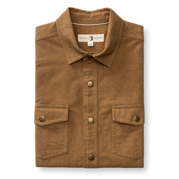 LS BRUSHED CANVAS SNAP SHIRT