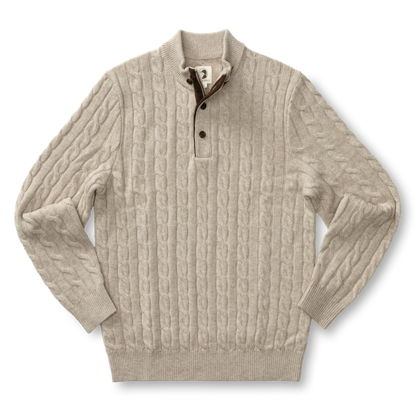 WALCOTT MERINO CABLE KNIT 1/4 ZIP SWEATER