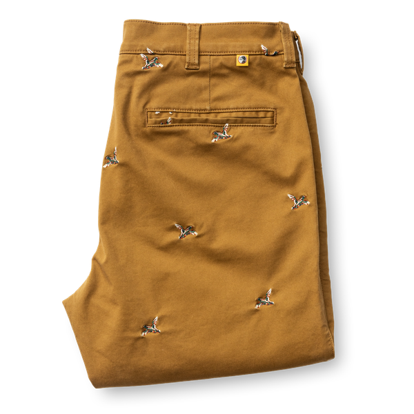 Classic Fit Gold School Chino - BRONZE BROWN EMBROIDERED
