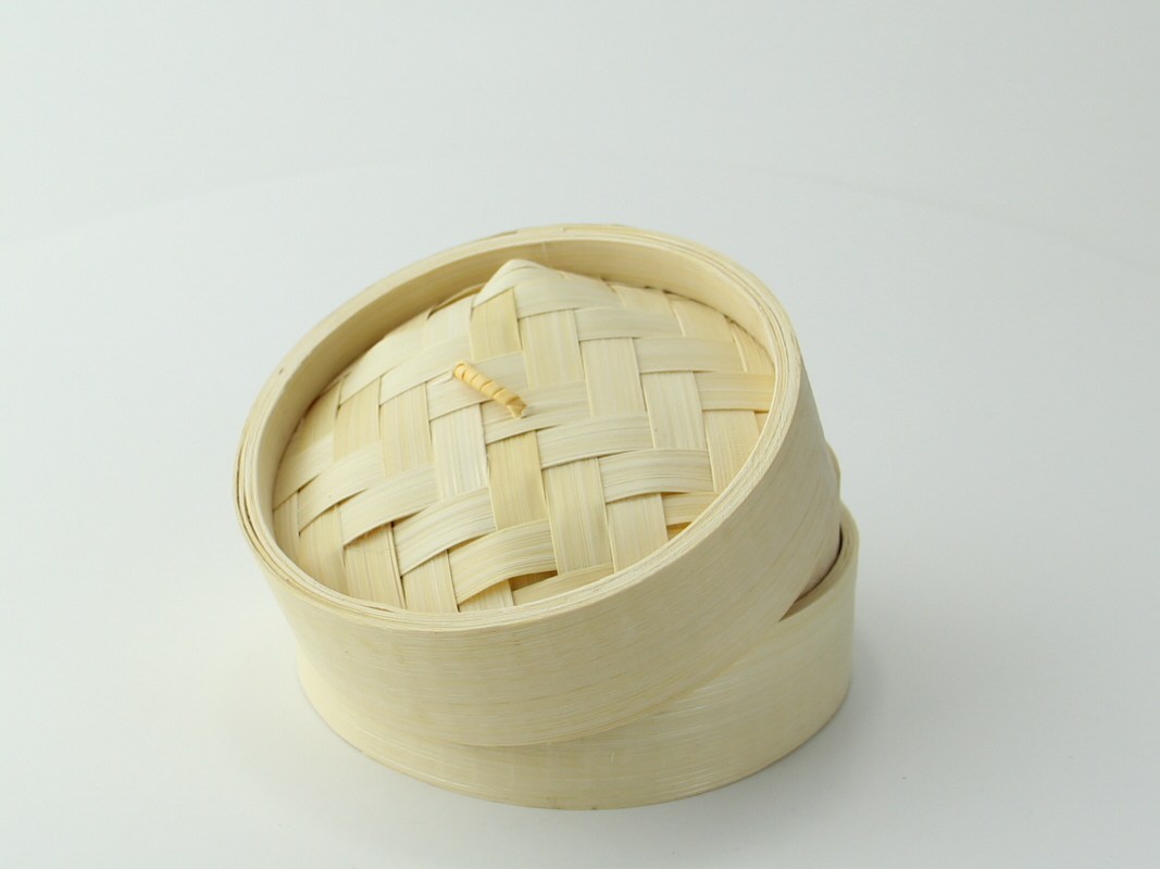 Dim Sum Mini Reusable Bamboo Steamer 3oz D:2.8in H:1.9in - 10 Pcs