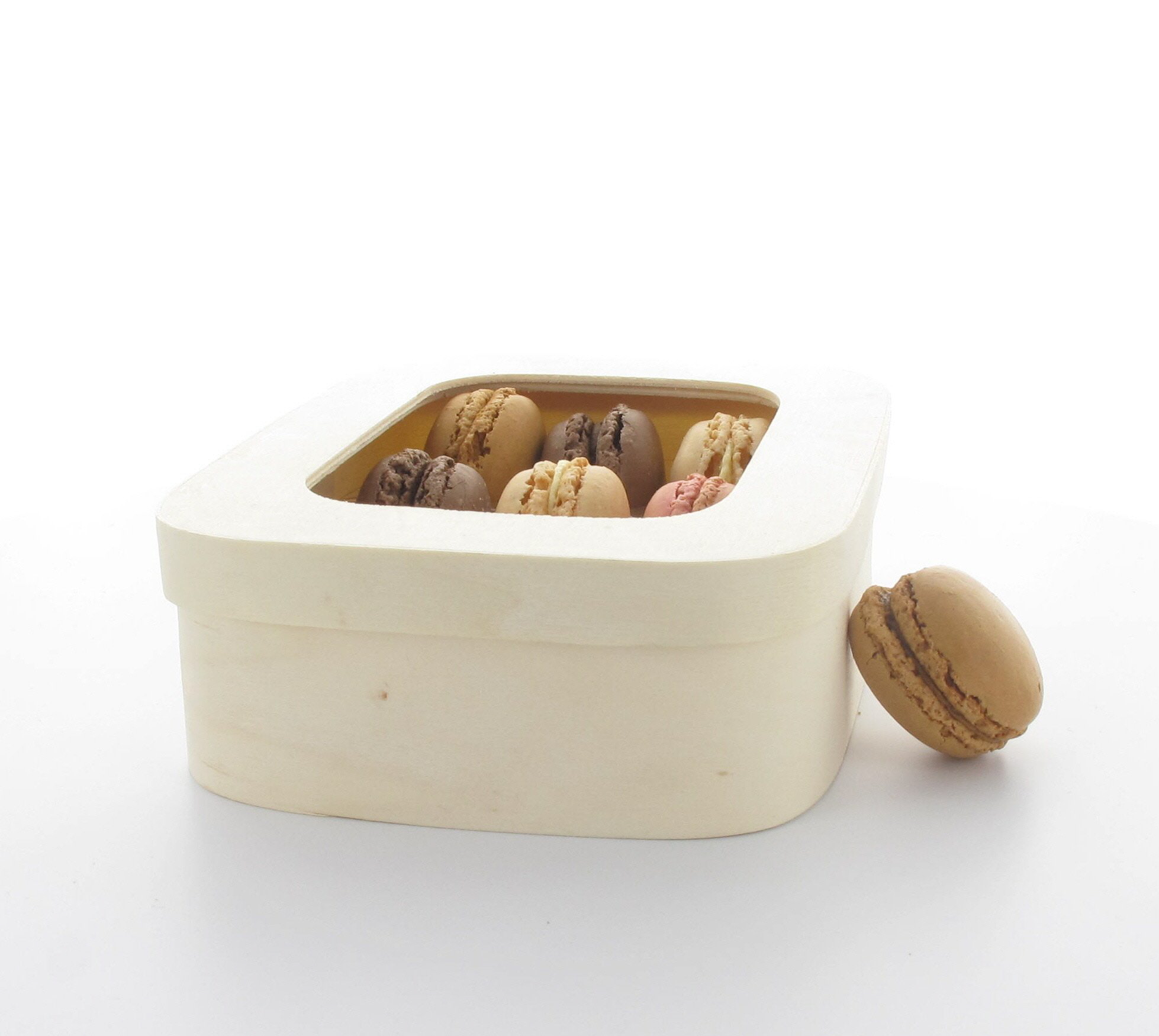 Rectangular Wood Box with Window Lid 28oz L:7in W:5in H:2in