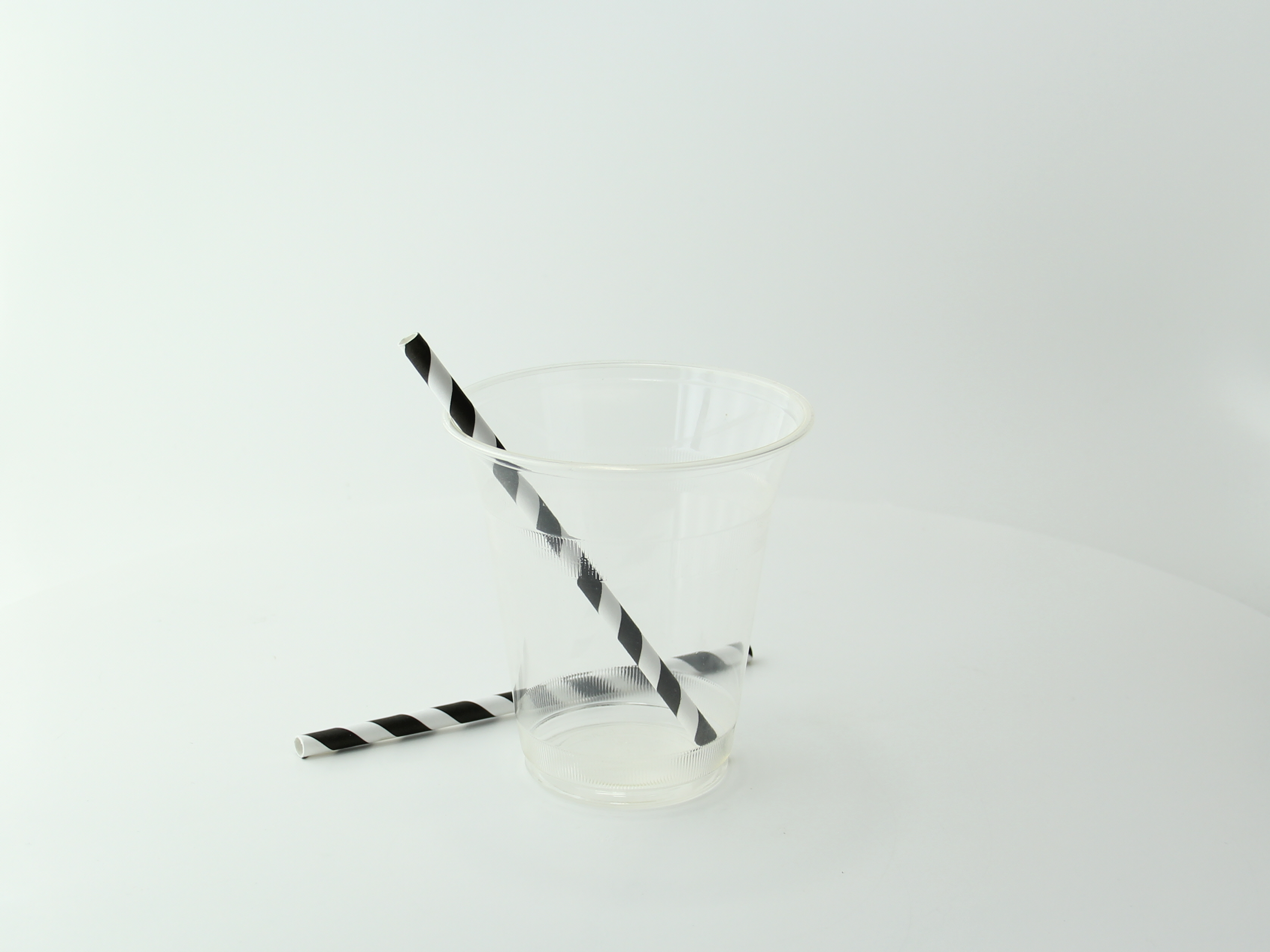 Black & White Twisted Glass Straws