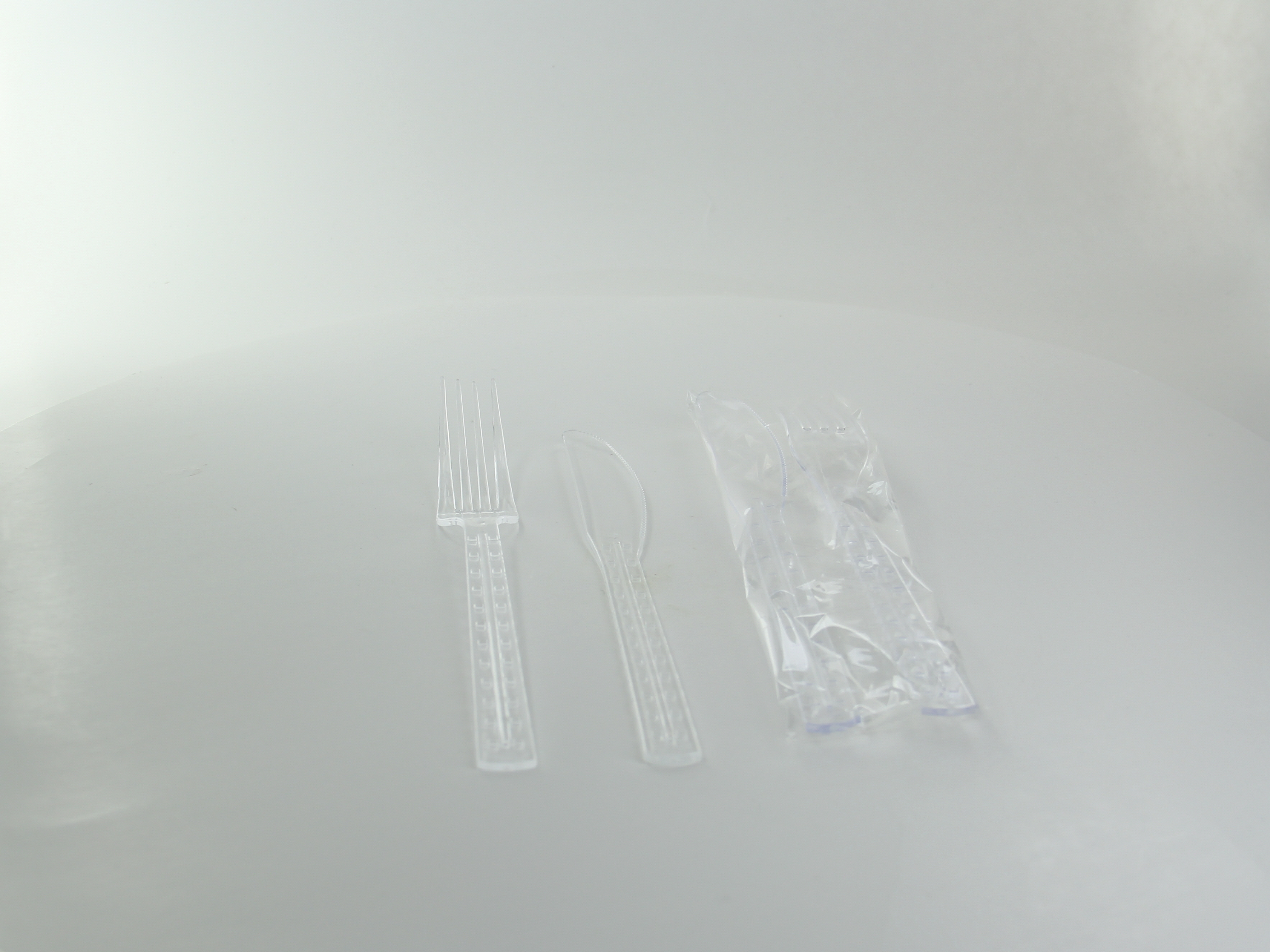 Clear First Class Kit 2/1 (Fork, Knife) 7.5in - 250 pcs - BioandChic