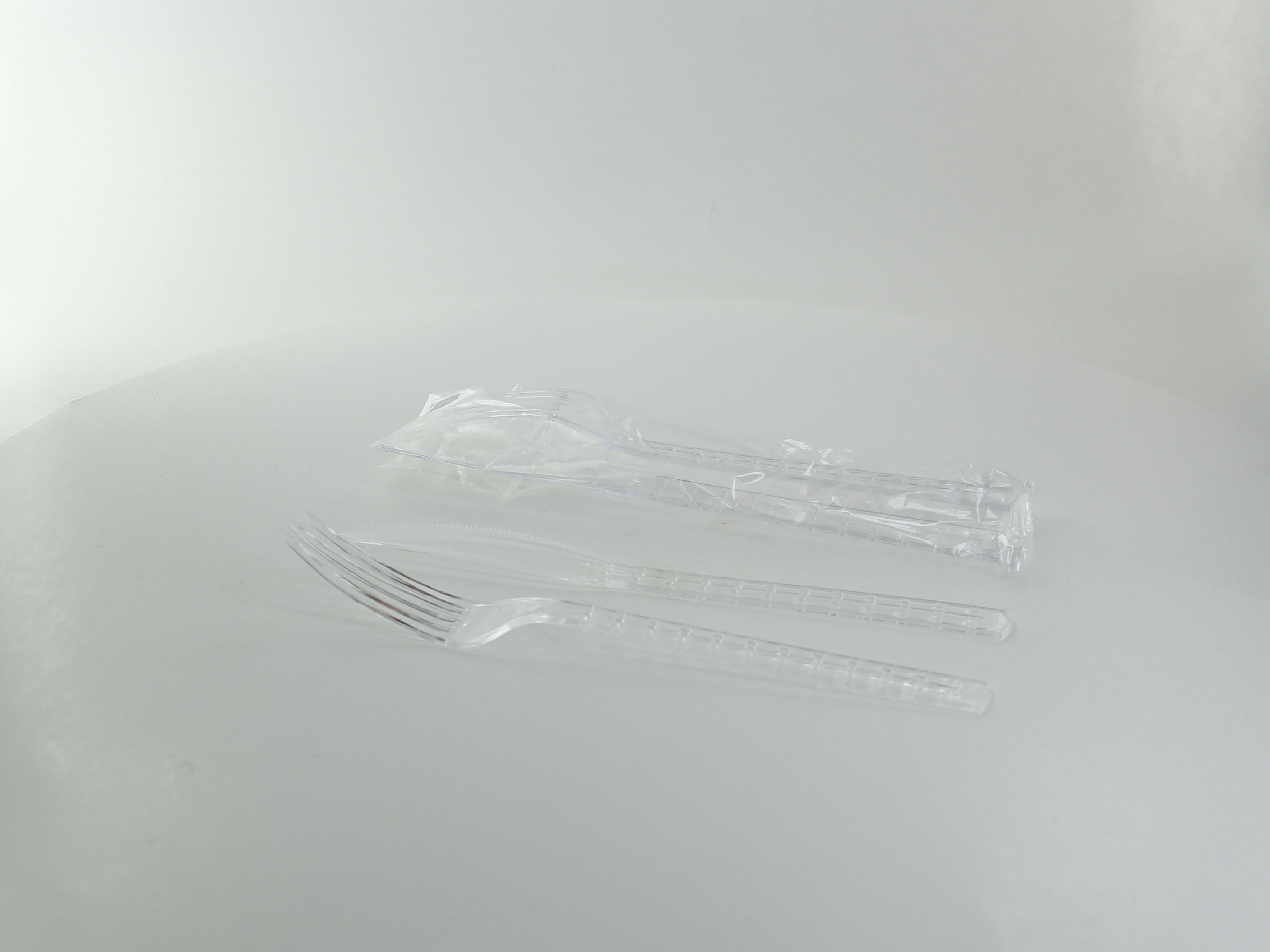 Clear First Class Kit 6/1 (Knife, Fork, Spoon, Napkin + Salt & Pepper) 7.87 x 1.96in - 50 Pcs