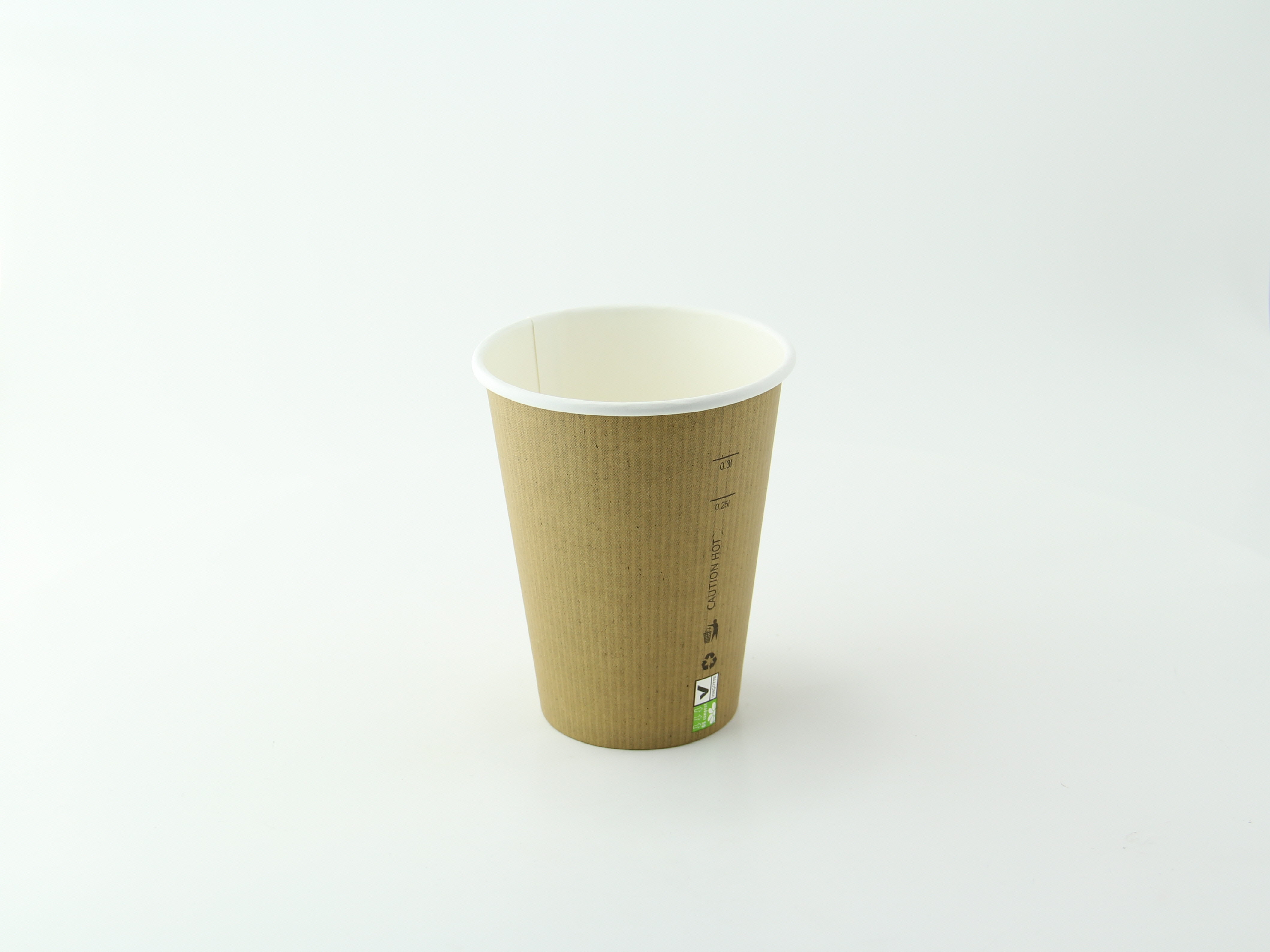 Double Wall Black Compostable Paper Cup 12oz D:3.5in H:4.3in - 25 pcs -  BioandChic