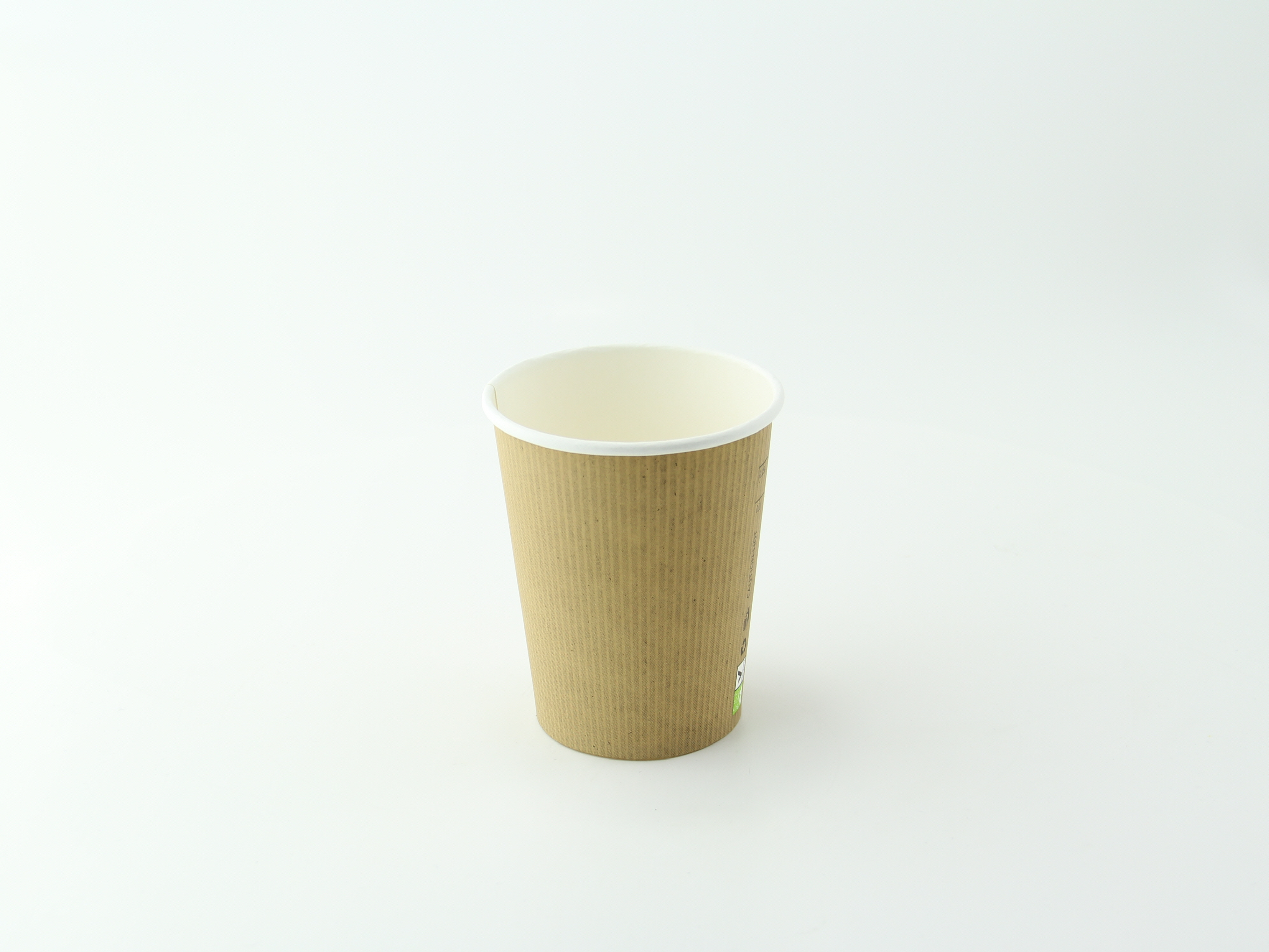 Corrugated Paper Cup With Lid 8 Oz 50 Pieces (Beige) - متجر مثالية النظافة