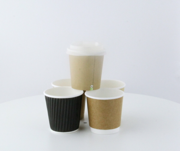 Double Wall Black Compostable Paper Cup 4oz D:2.4in H:2.4in - 25 pcs -  BioandChic