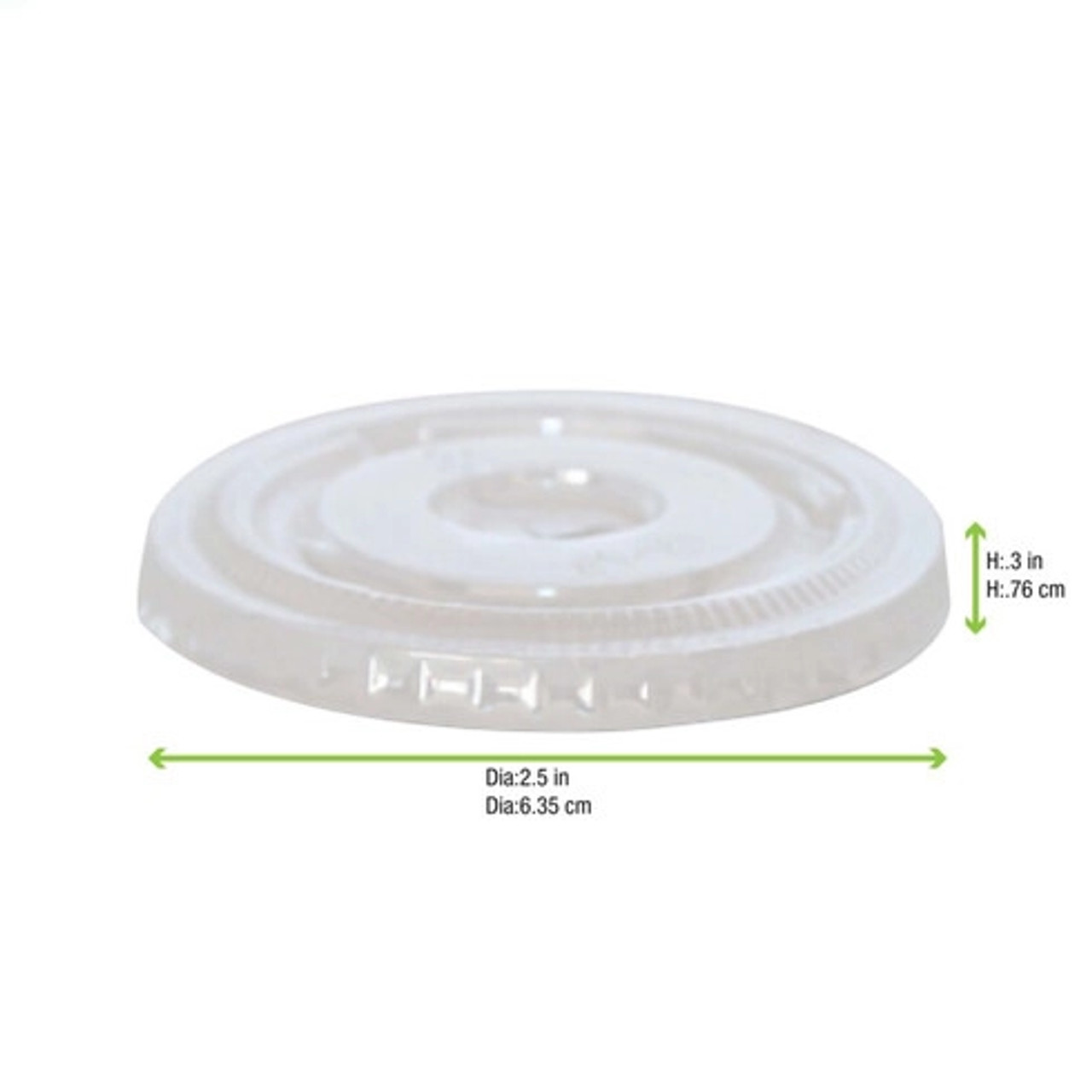Clear PET Flat Lid for 210POC60N & 210POB61 & 210GPU7F(BRF) D:2.44in H:0.31in - 125 pcs