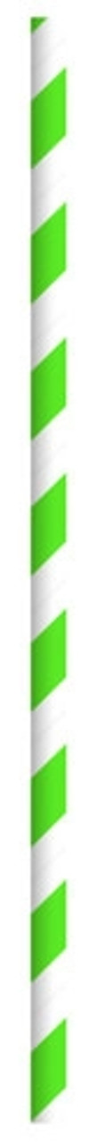 Durable Green & White Striped Paper Straws - Unwrapped D:0.2in L:7.75in - 500 pcs