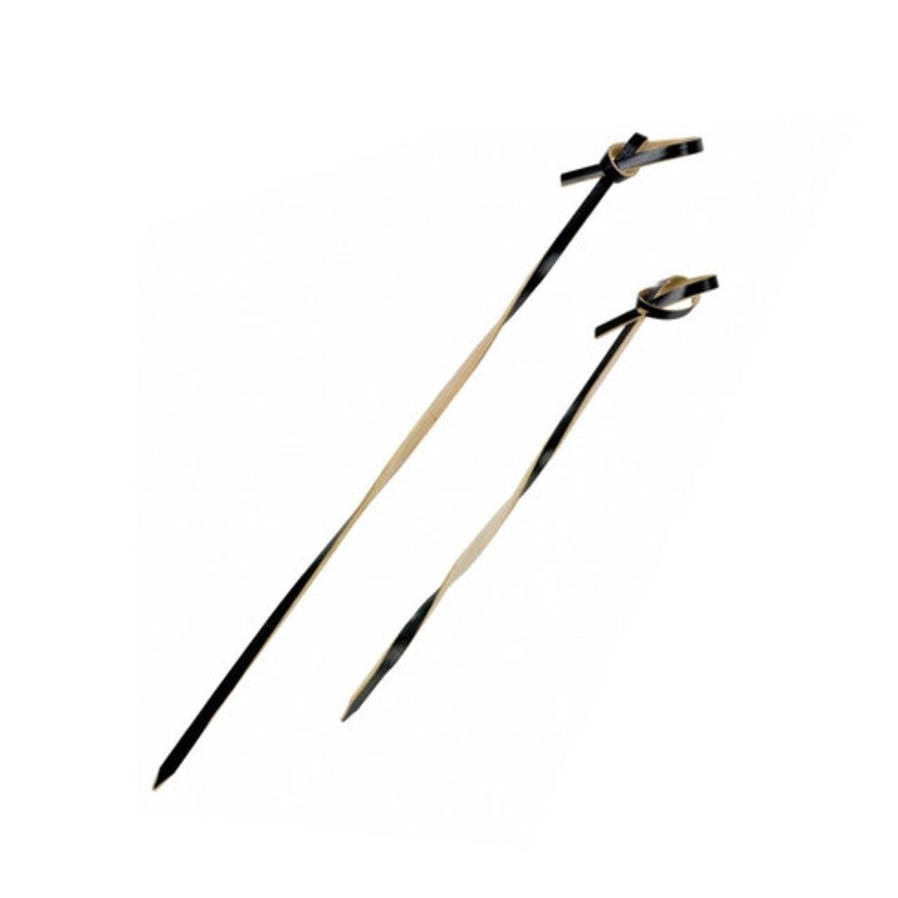 TINGI Black Bamboo Looped Skewer with Twisted Stem L:3.9in - 100 pcs