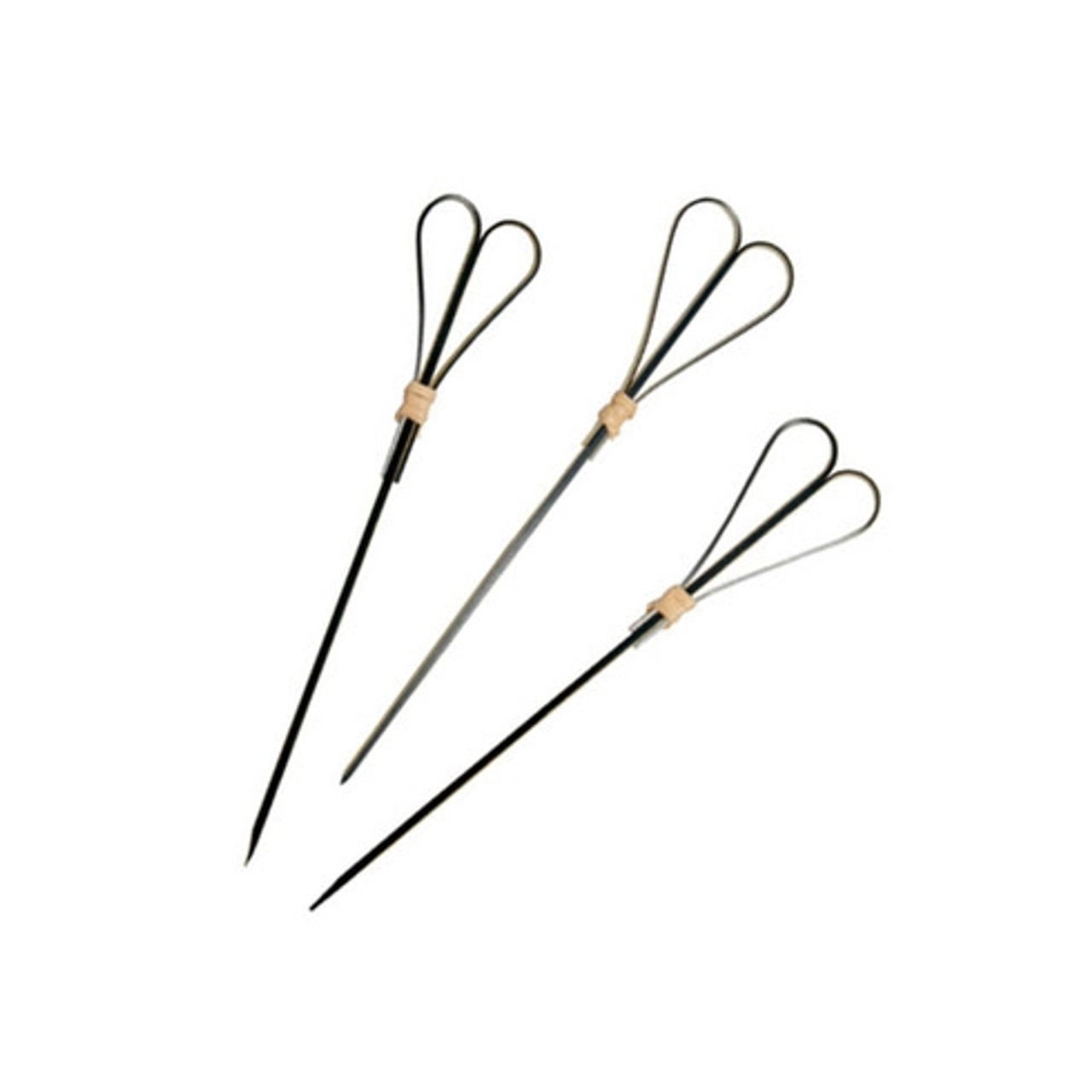 FOTSY Black Bamboo Skewer With Looped Heart Design L:5.9in - 100 pcs