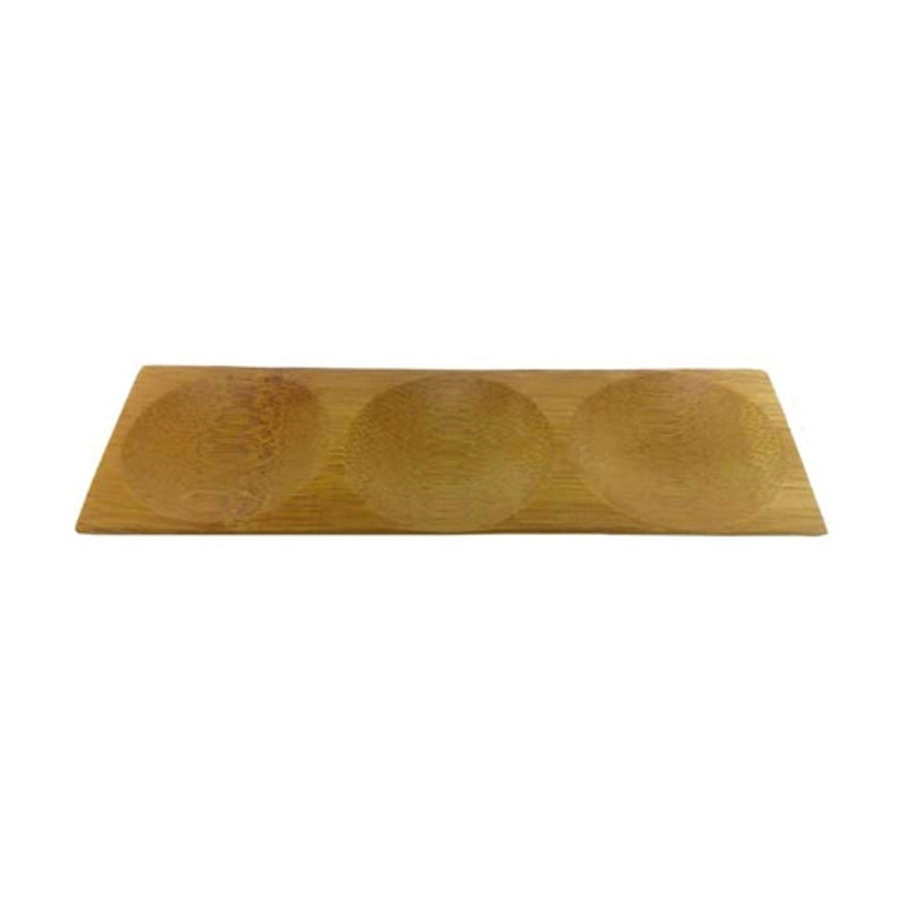 209BBPATONG - PATONG Bamboo Three Mini Compartments Dish L:7inin W:2.3in H:0.3in - 8 pcs