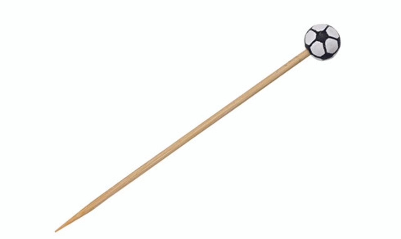210BBRND - Sports Themed Bamboo Skewers Soccer L:4.72in - 100 pcs