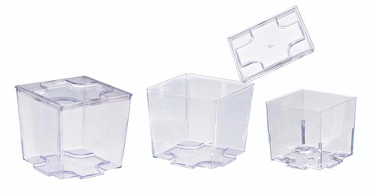 KARA Clear Cubic Mini Dish 2.75oz L:1.96in W:1.96in H:1.77in - 24 pcs